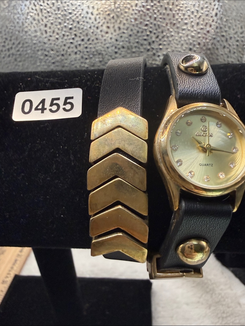 Decree Gold Tone Case with Black Wrap Adjustable strap